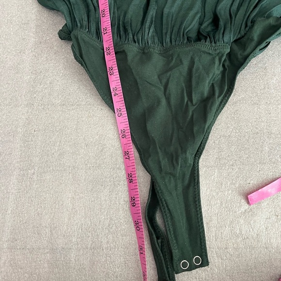 [S]Intimately Free People Deep Green Smocking & Rocking Bodysuit - Picture 6 of 6
